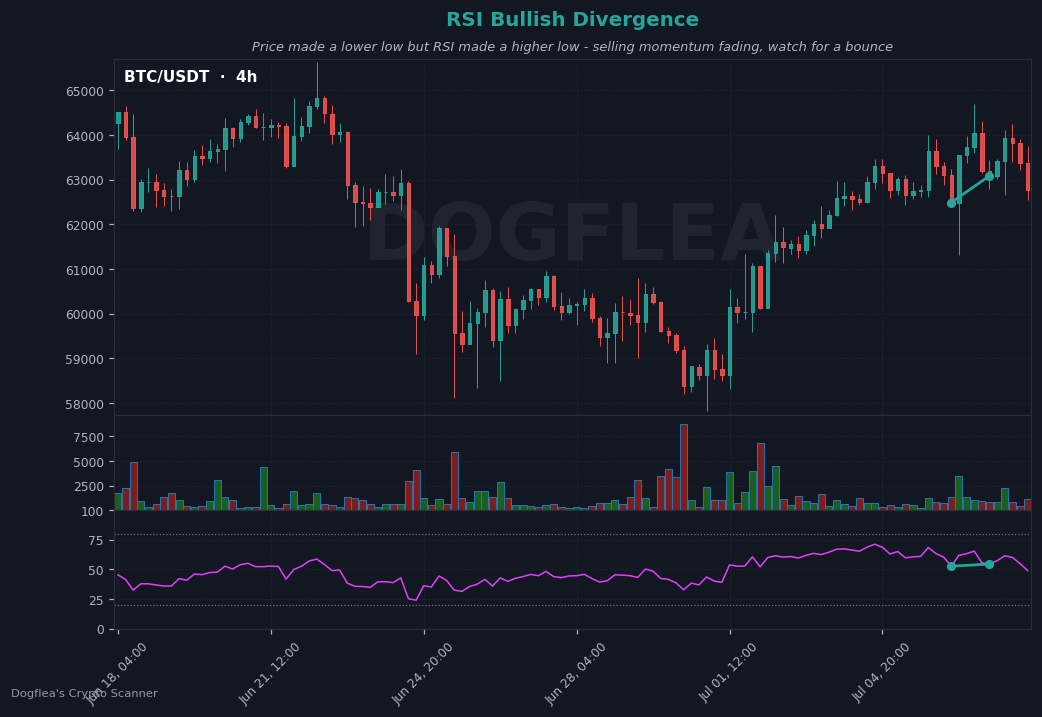 RSI Bullish Divergence alert chart